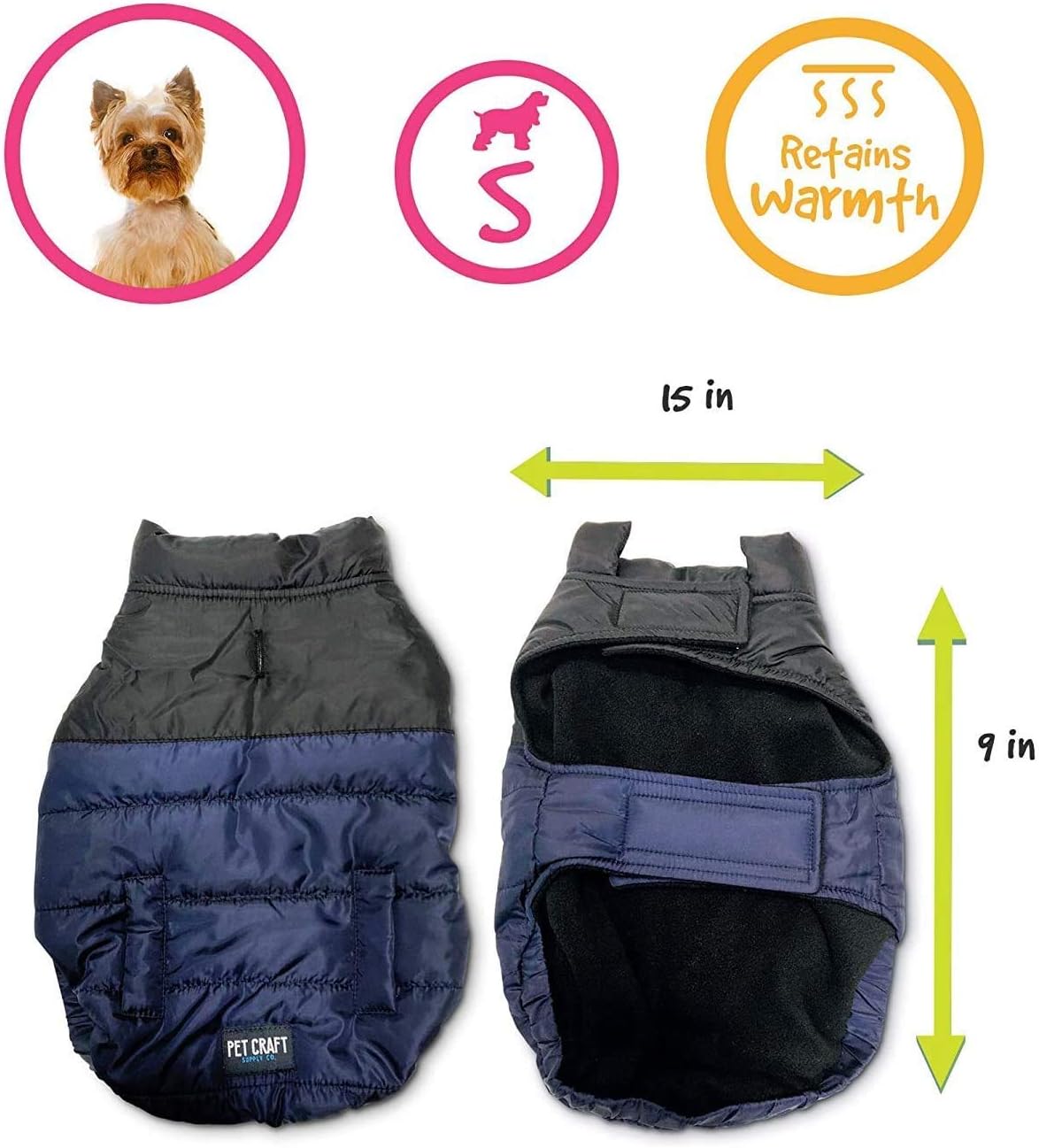 Pet Craft Supply Comfortable, Stylish Puffer Jacket Sweater Clothes Warm Pup Dog Doggie Cat Shirt Winter Puppy Pajamas Jacket for Dogs