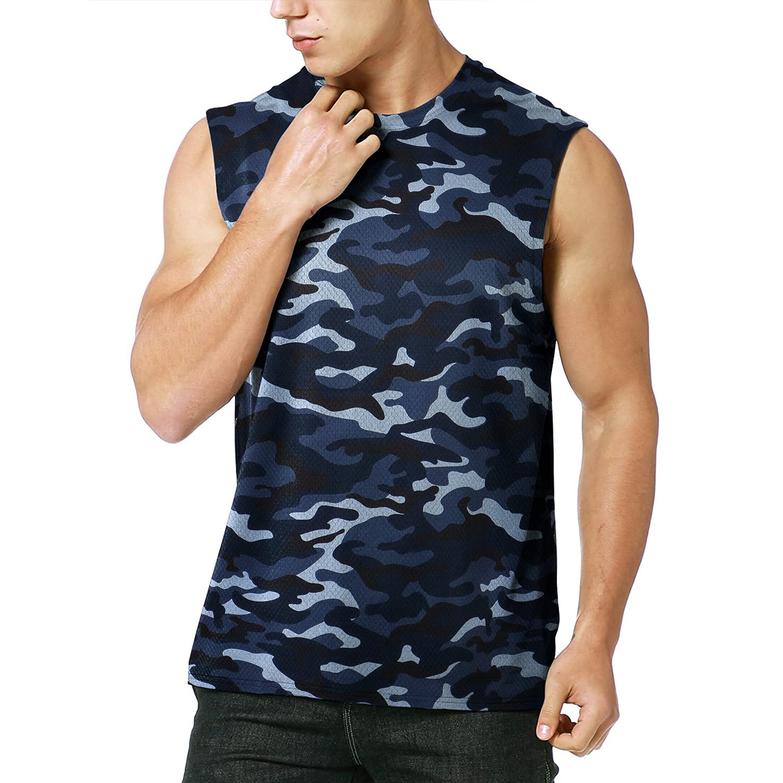 MEETYOO Tank Top Herren, Achselshirts Sport Ärmelloses Shirt Unterhemd Fitness Sleeveless Tshirt für Running Jogging Gym