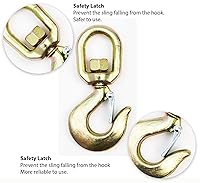 Vista 6 de HI-GEAR Ganchos giratorios de elevación de 2 toneladas para cadenas de elevación, capacidad de trabajo de 4,400 libras, gancho giratorio resistente