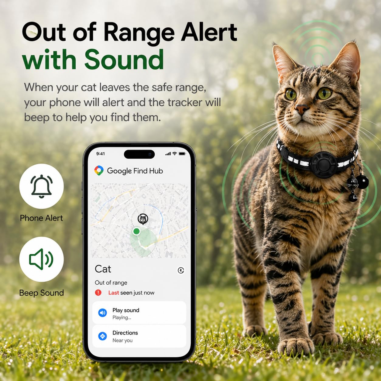 GPS Collar for Cats (Android Only) Smart tag,Pet Tracker,Waterproof Compatible with Google Find My,No Monthly Fee,Tracking Solution Smart Collar for Pet Safety,Small Large Cats (GPS Tracker for cat) - image 3
