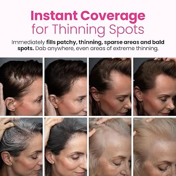 Prime Prometics Instant Coverage Hairline Powder for Mature Women Covers Grays, Roots & Thinning Areas Water & Sweat-Resistant Natural, Fuller-Looking Hairline (Ash Brown)