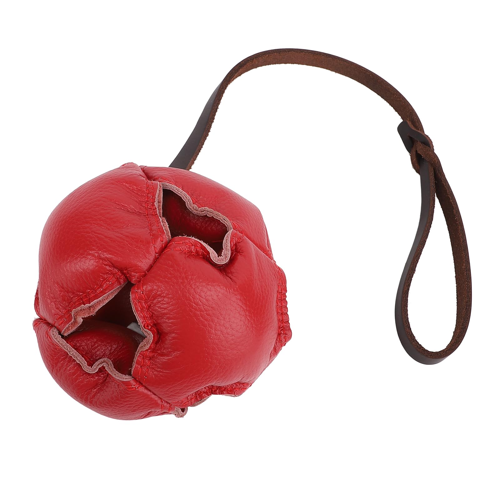 Qcwwy Pelota de Entrenamiento para Perros, Pelota de Ejercicio y Recompensa para Perros Fuerte y Resistente Que Resiste Mordeduras y Desgarros Pelotas de Cuero para Perros Uso en (Rojo)
