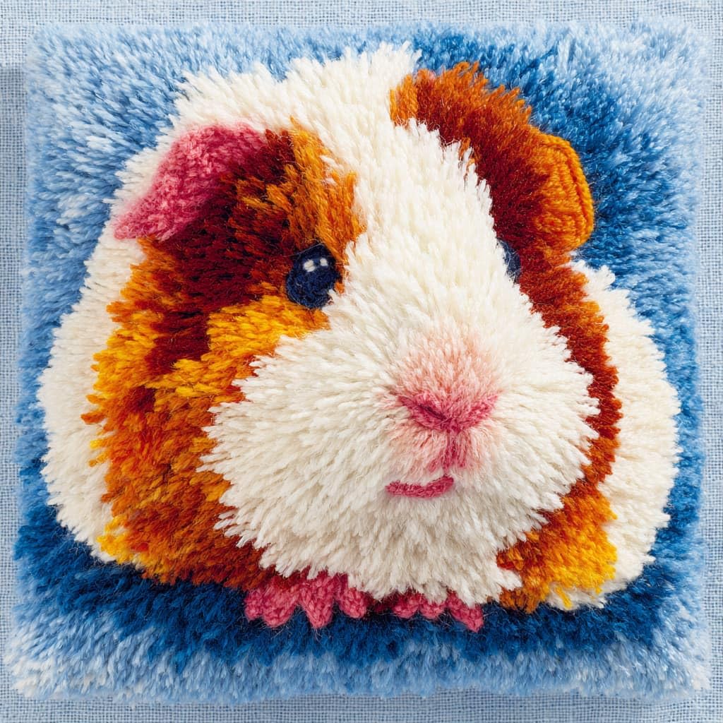 WallustrioaW Latch Hook Cushion Kits for Adults,Animal Guinea Pig