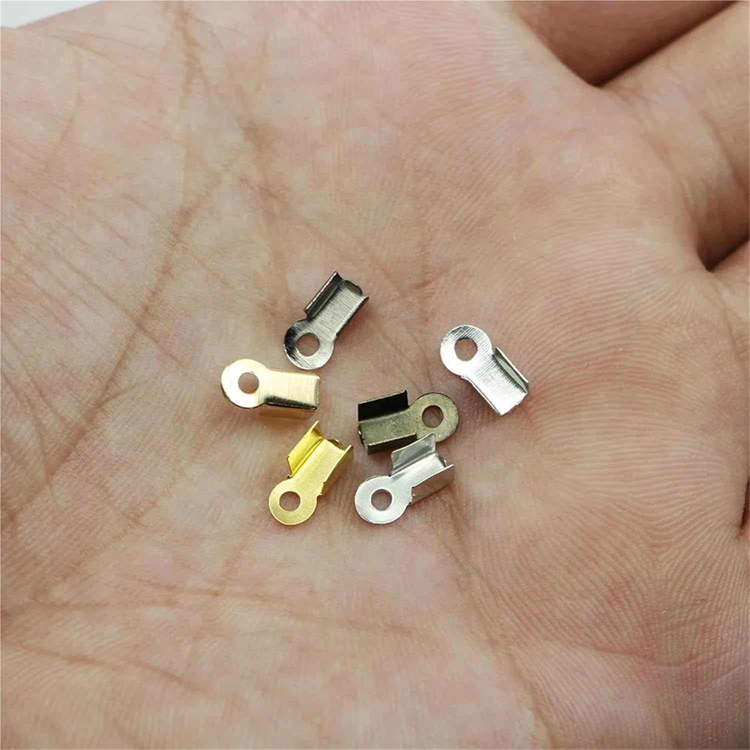 Fold Over Cord Ends 2000pcs Cord End Caps String Ribbon Leather Clip Tip Fold Crimp Bead Connectors for Jewelry Making(Antique Bronze,3 x 6mm)