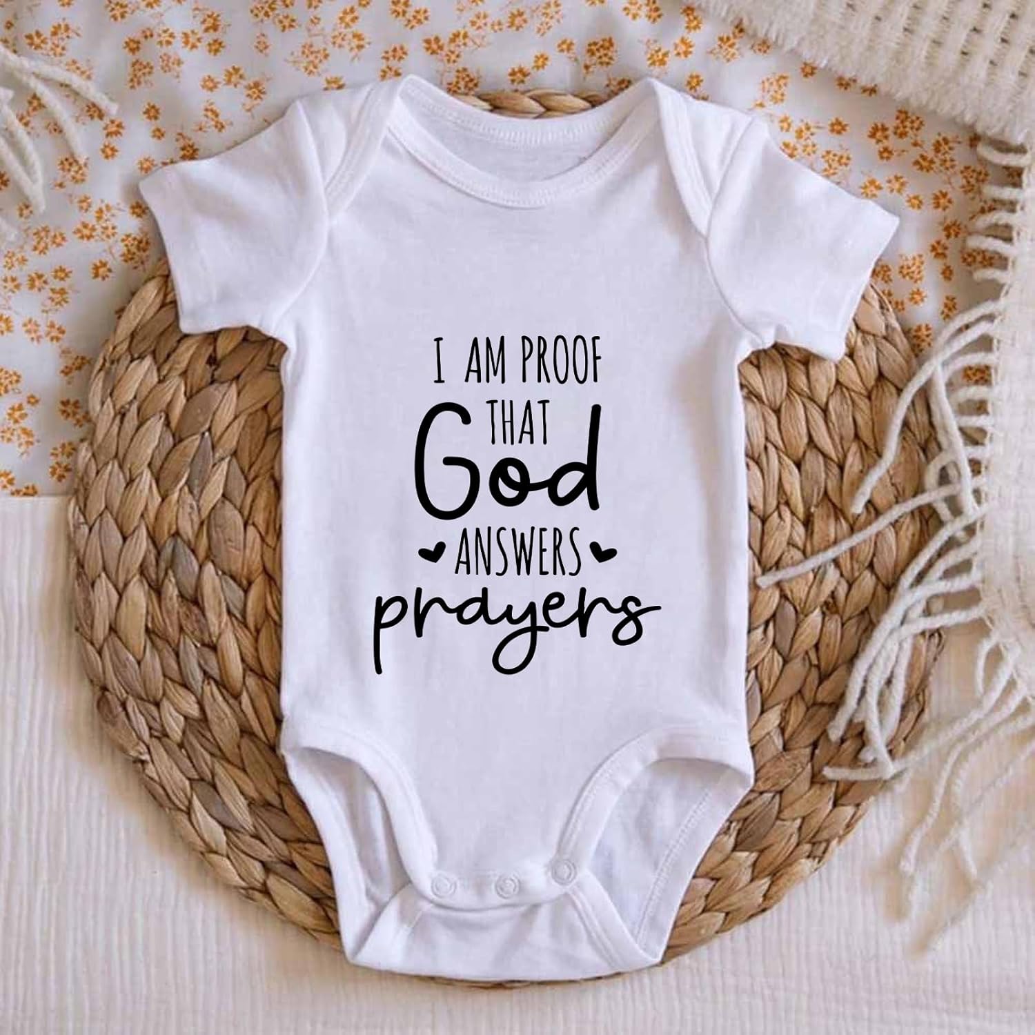 I Am Proof That God Answers Prayers Baby Bodysuit Baby Religious Bodysuit Blessing Babies Clothing - Image 4