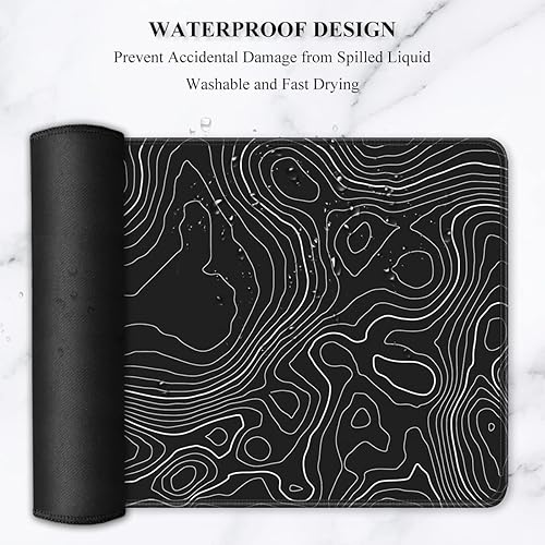 Miniatura 6 de Auhoahsil Alfombrilla grande para mouse, tamaño XXL, extendida de 35 x 15 pulgadas, base de goma antideslizante, bordes cosidos, superficie