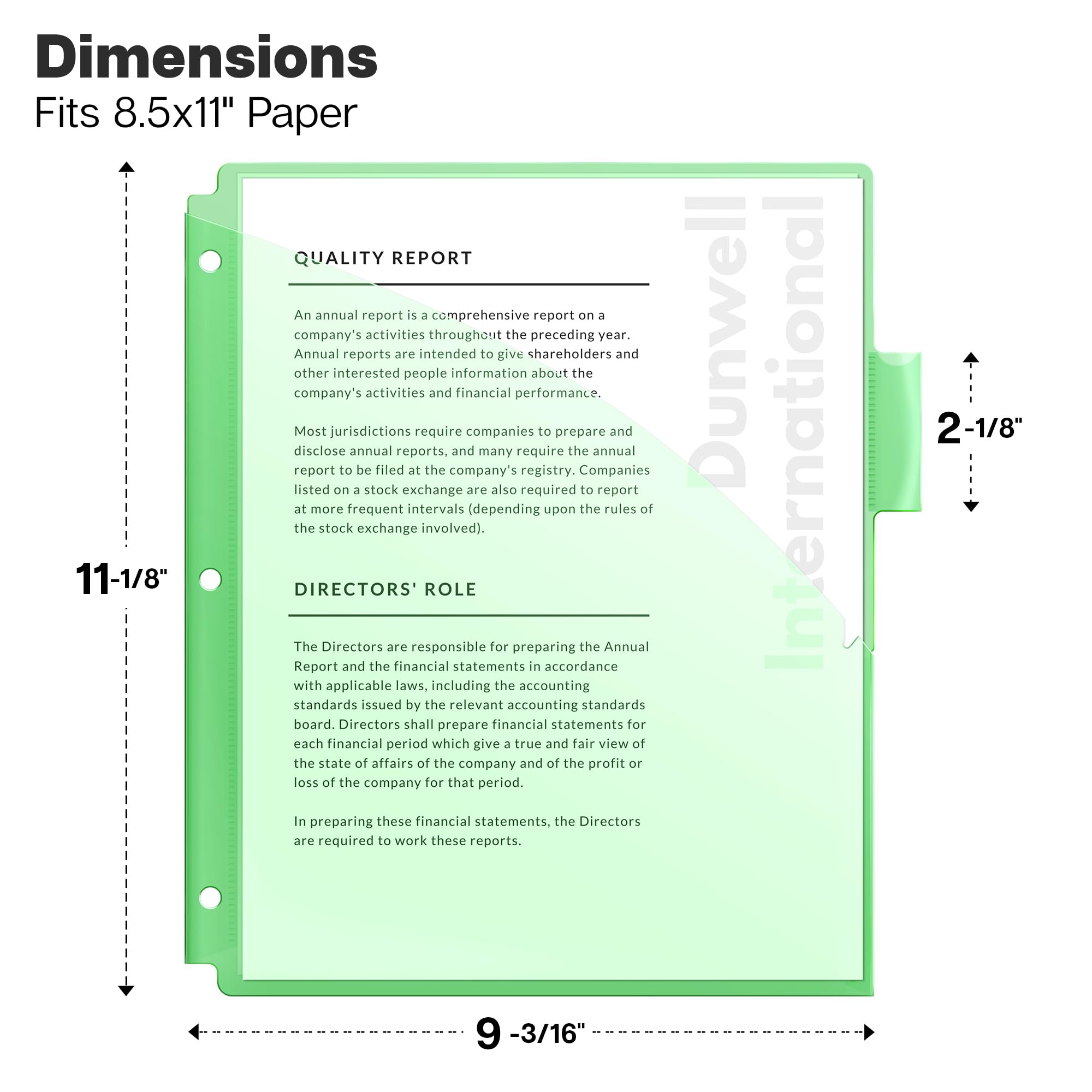 Dunwell Trennblätter aus Kunststoff mit 5 Registern für 3-Ringbuch (1 Set, 5 Karat), 5 Farben, Notizbuch-Trennblätter mit 2 Taschen vorne und hinten, strapazierfähiges, säurefreies Polyester,