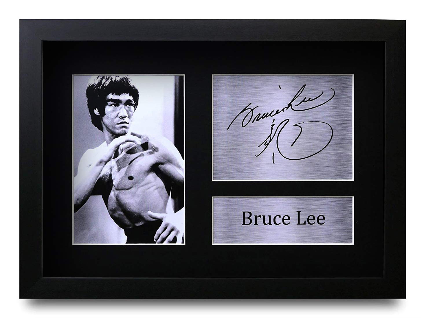 HWC Trading Bruce Lee A4 Incorniciato Firmato Regalo Visualizzazione Delle Foto Print Immagine Autografo Stampato Per Martial Arts Enter The Dragon Gli Appassionati Di Cinema
