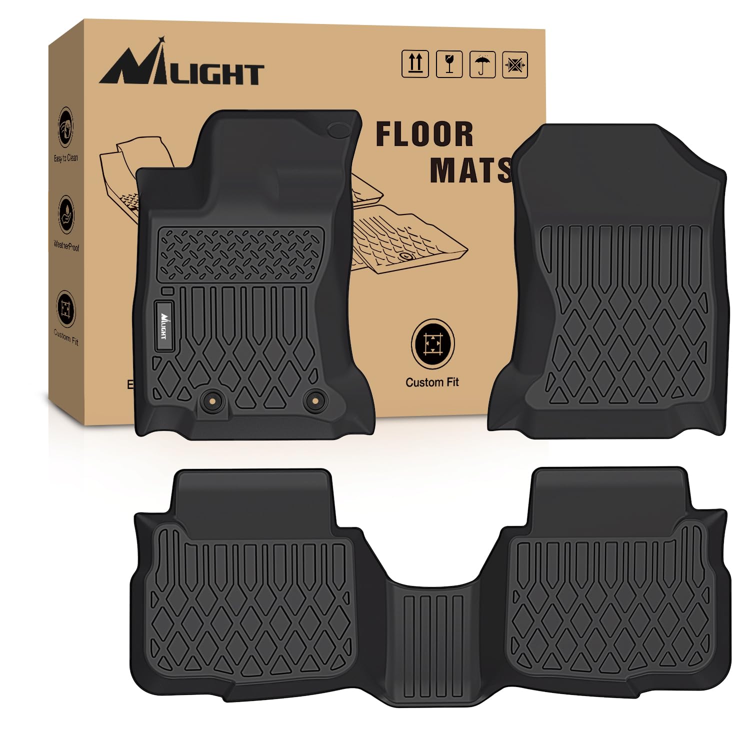 Nilight TPE Floor Mats for Subaru Outback/Legacy 2020 2021 2022 2023 2024,All Weather Custom Fit Heavy Duty Floor Liners