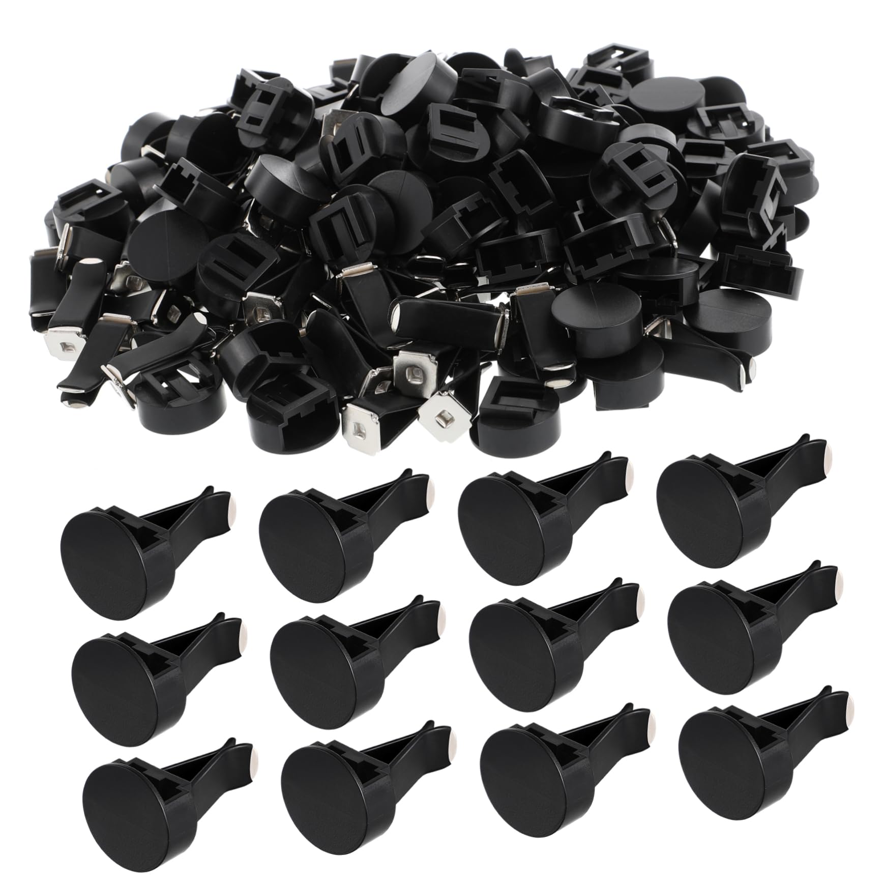 Clip Accessori Solidi 100 Pezzi per Bocchetta di Ventilazione Auto in Metallo e Plastica per Deodorante e Profumo Auto, per Decorazione Interna e Fai-da-te
