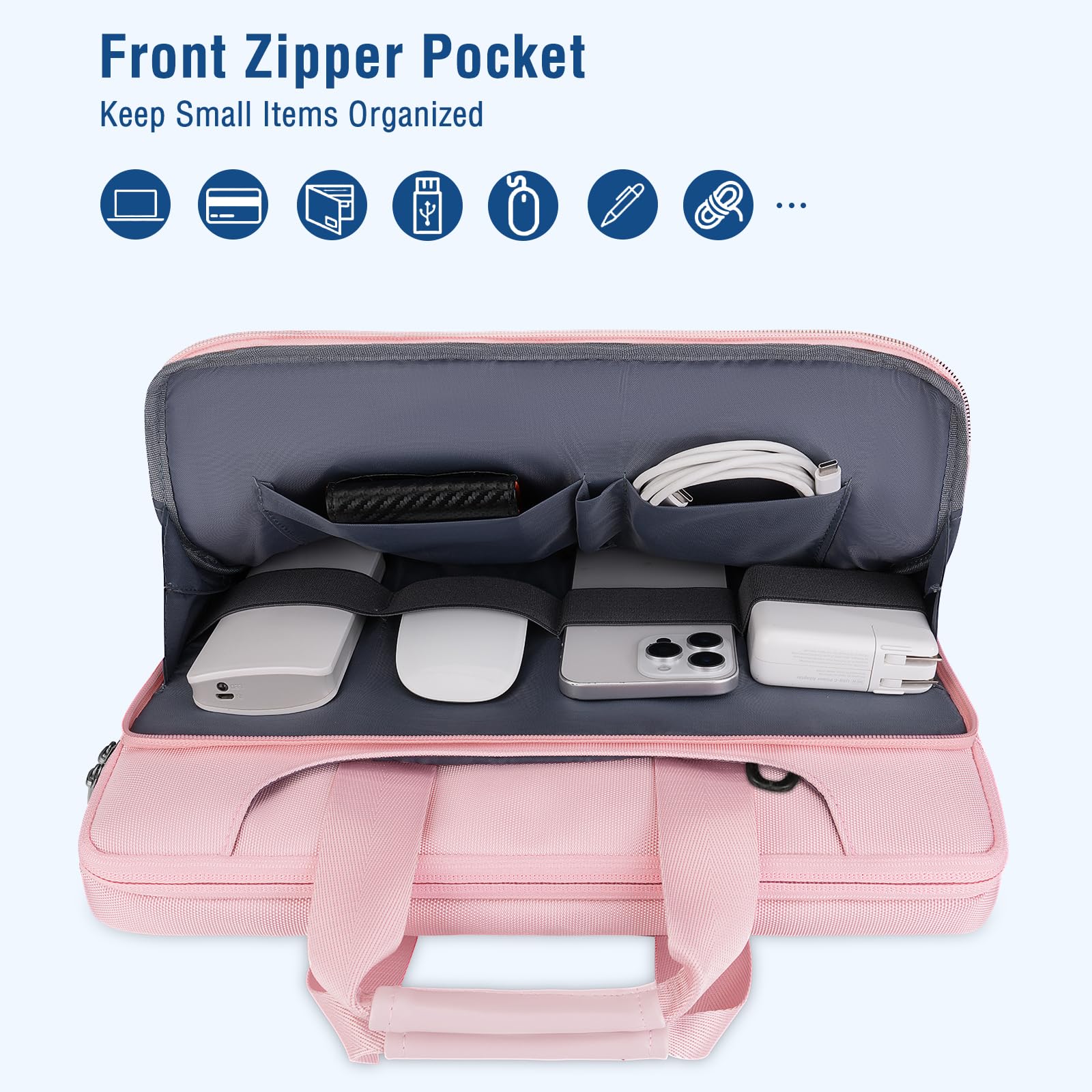 Borsa Per Laptop MOSISO Quiltata Rosa - Compatibile MacBook Air 15 E Pro 16, Notebook 15-16 Pollici