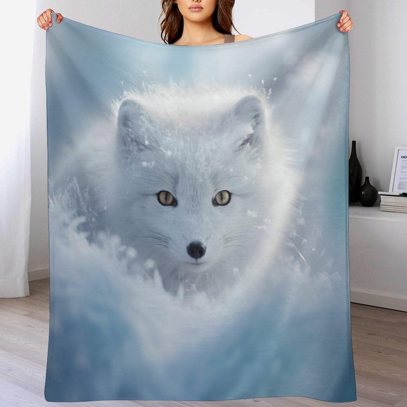 Plaid renard en couverture polaire flanelle de haute qualité 130x180cm