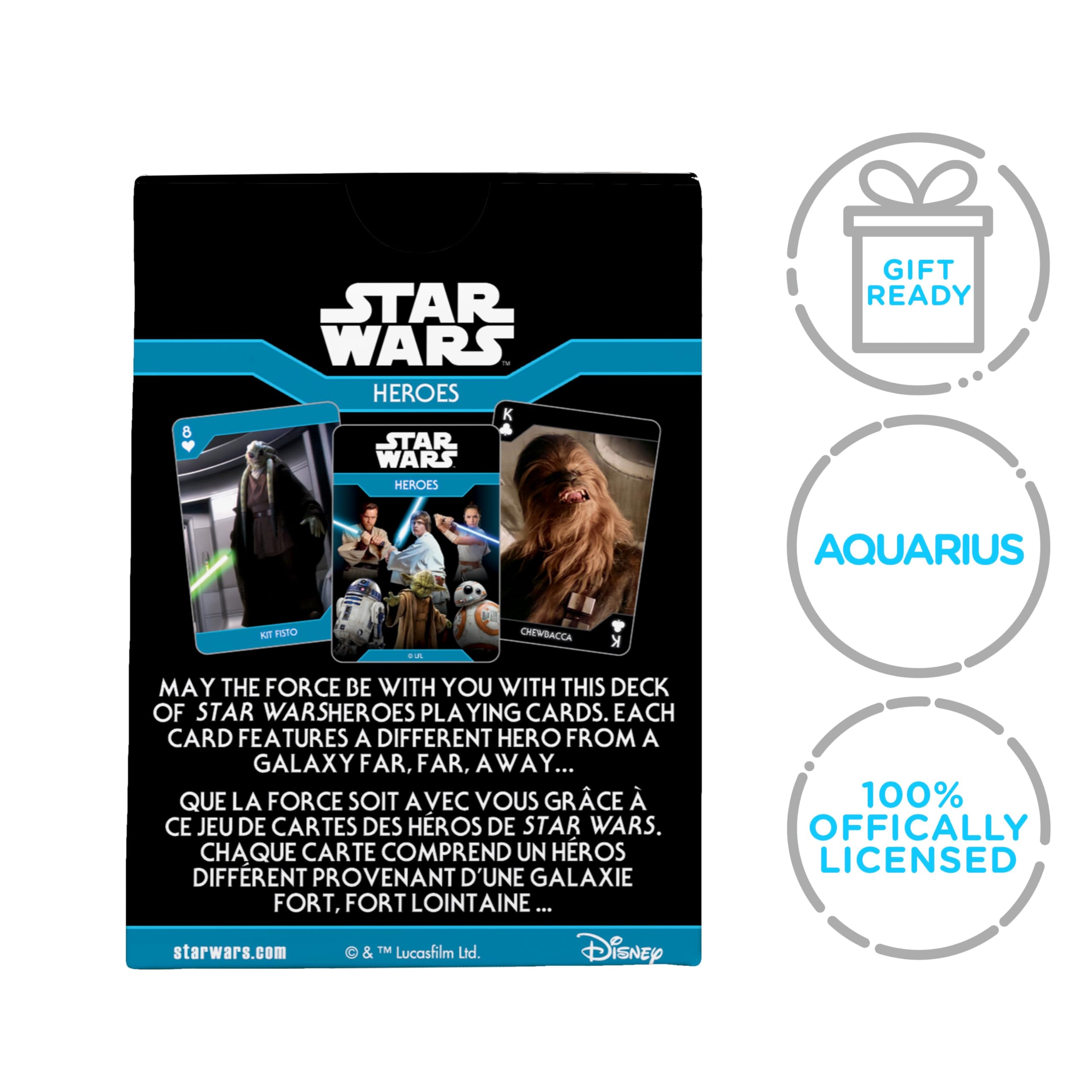 Aquarius Star Wars Playing Cards - Light Side Heroes Themed Deck of Cards for Your Favorite Card Games - Officially Licensed Star Wars Merchandise & Collectibles