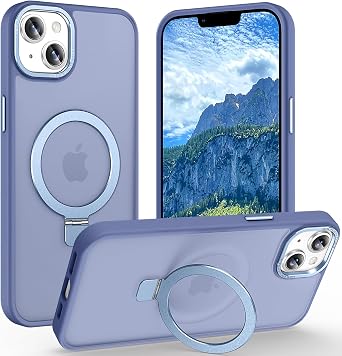 Magnetic for iPhone 13 Case with Ring Stand, Sierra Blue