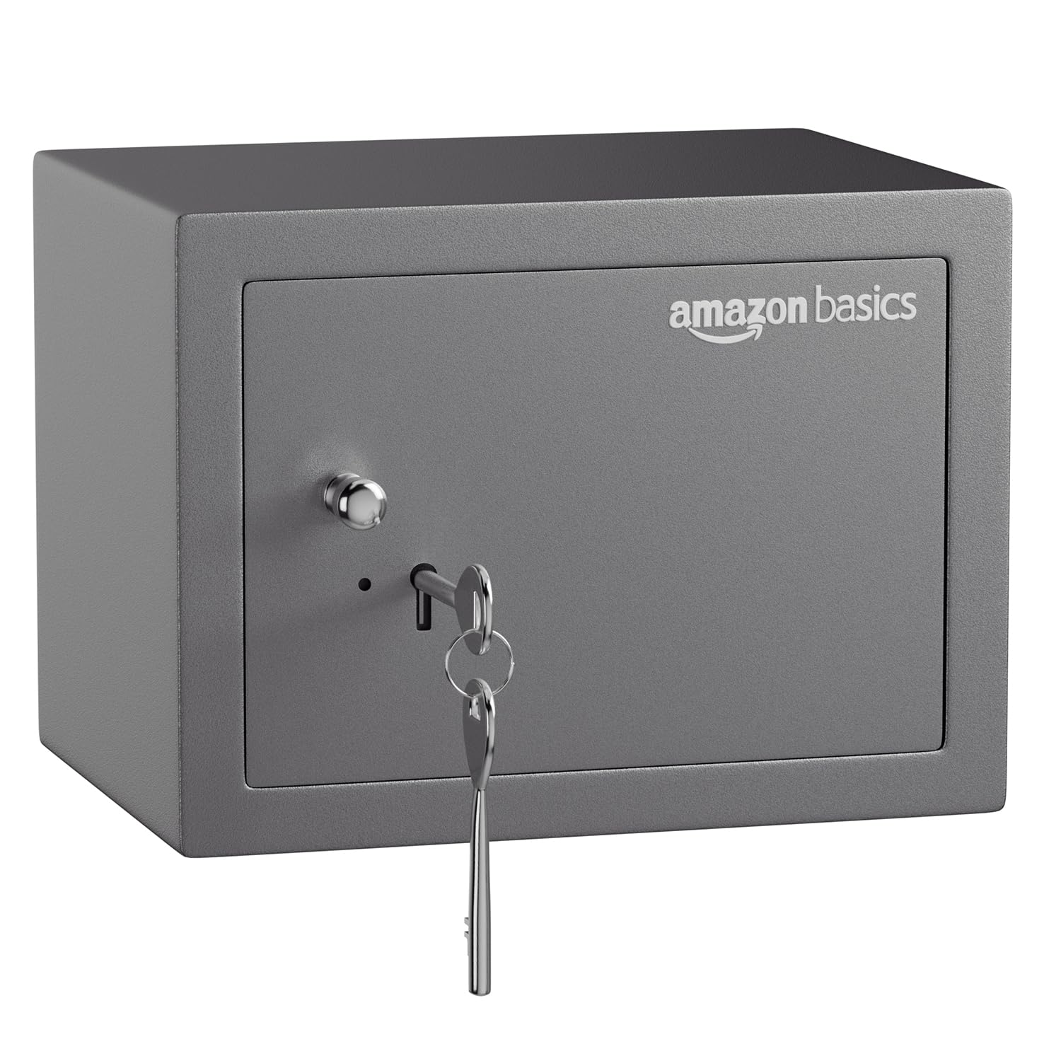 Amazon Basics 8.6 Litre Heavy Duty Safe Locker with Mechanical Key Lock | Handy & Sleek Design | 1-Year Warranty (Grey)