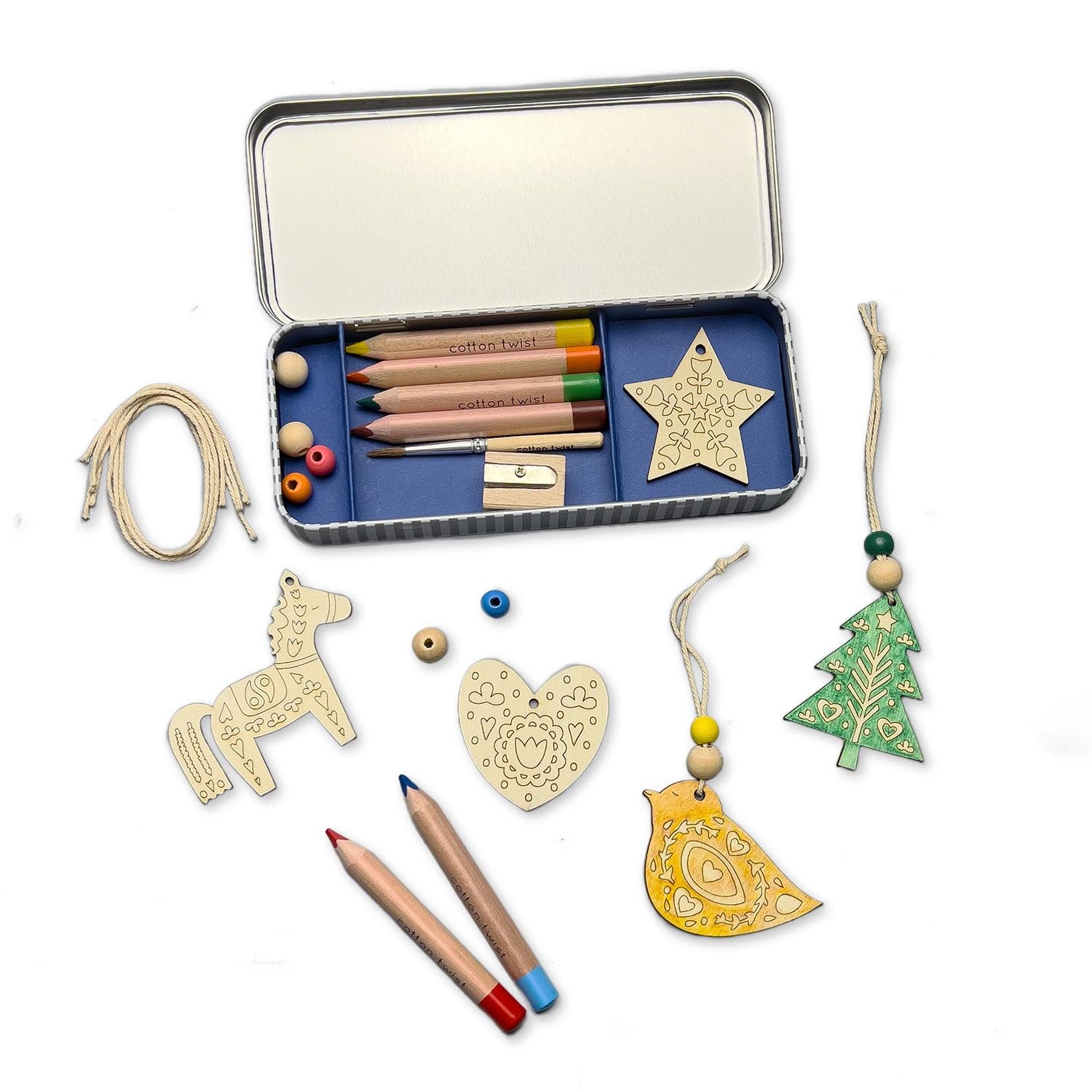 COTTON TWIST Folk Art Decoration Craft Kit - Creative Handmade Design Set - Eco Friendly and Plastic Free Materials