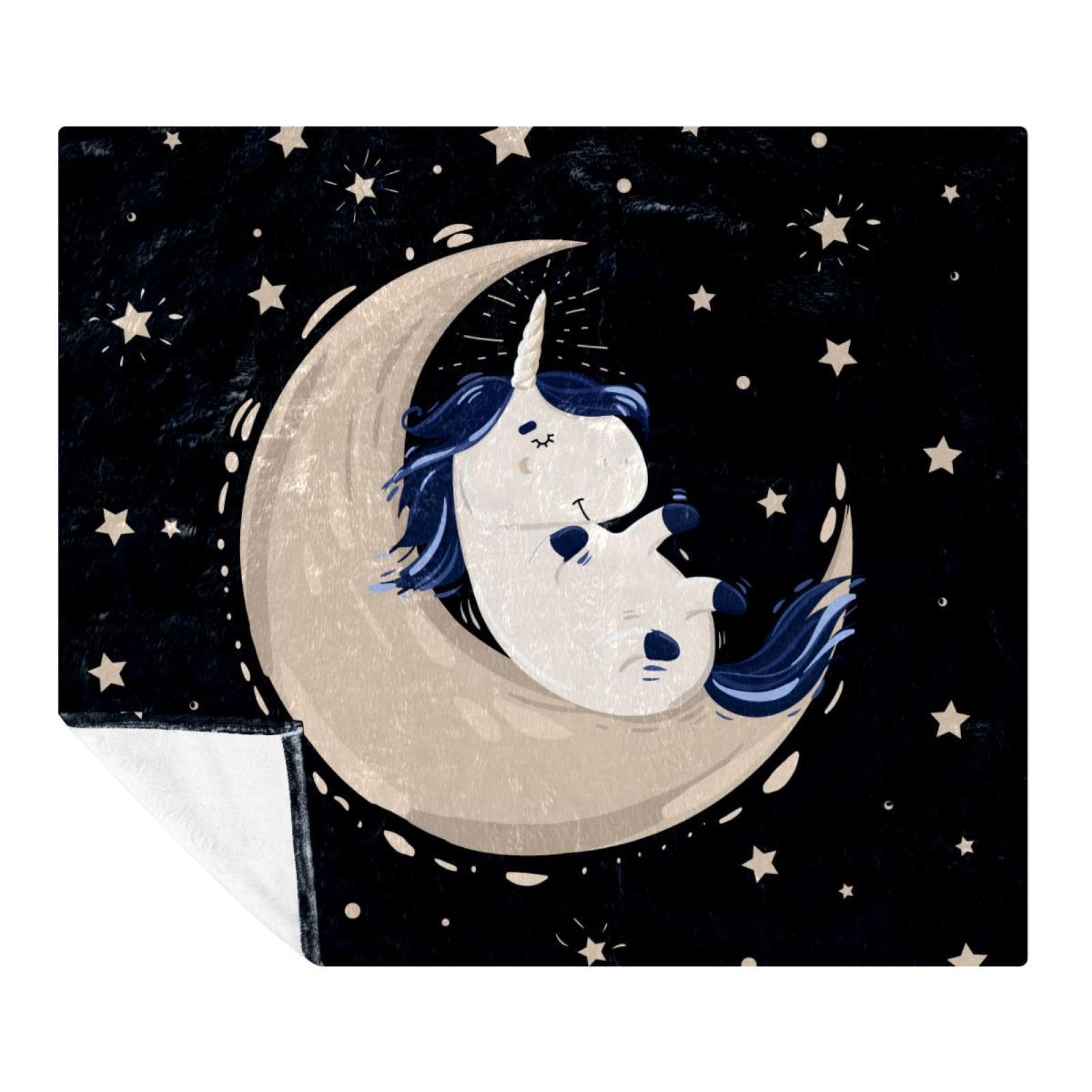 Couverture licorne polaire 150x200 cm douce pour lit et canapé