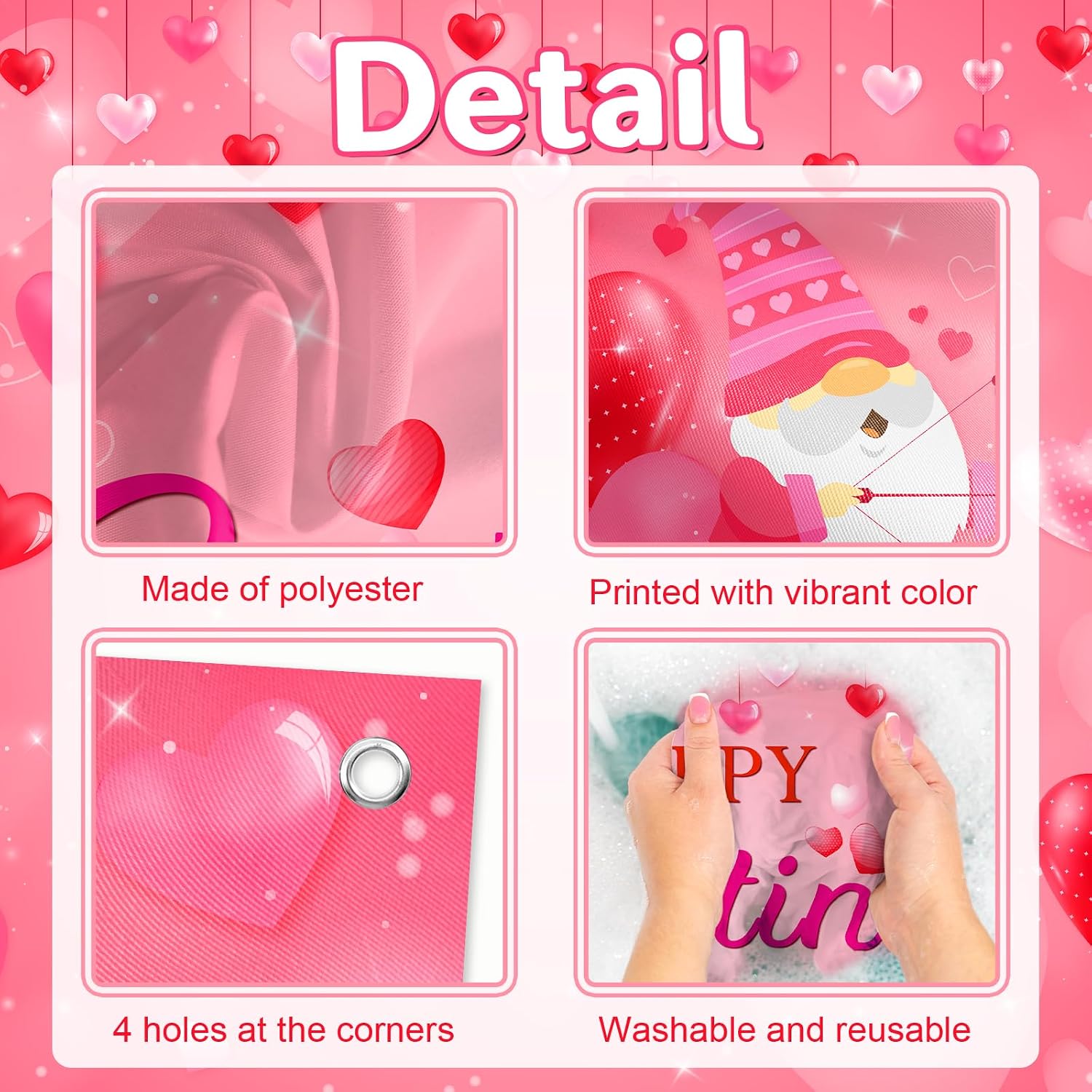 Avezano Happy Galentine's Day Banner Pink Heart Galentine's Day Party Decorations Backdrop Girls Theme Party Ladies Valentines Day Party Banner Supplies (6x3.6ft)