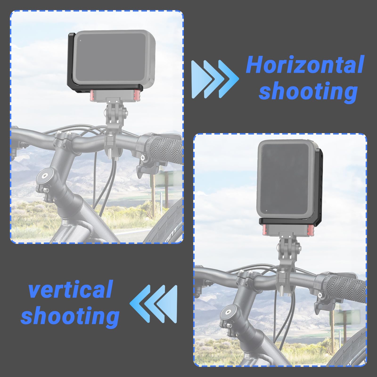 Soporte vertical de aluminio de 90 grados para GoPro Hero 13 12 11 negro, adaptador vertical-horizontal compatible con soporte magnético GoPro