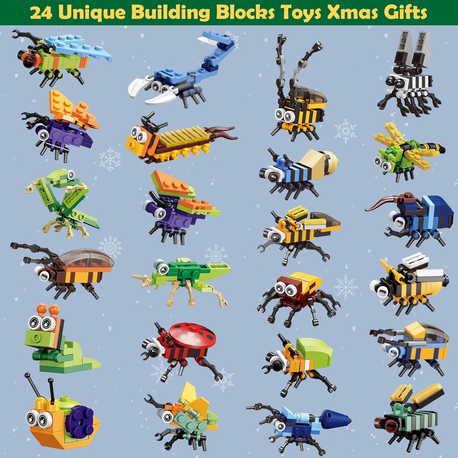 Christmas Advent Calendar 2025 with Building Blocks for Kids, 24 Days Christmas Countdown Calendars 12 In 1 Building Blocks Stem Toys for Boys Girls Toddler Xmas Stocking Stuffers Holiday Gifts
