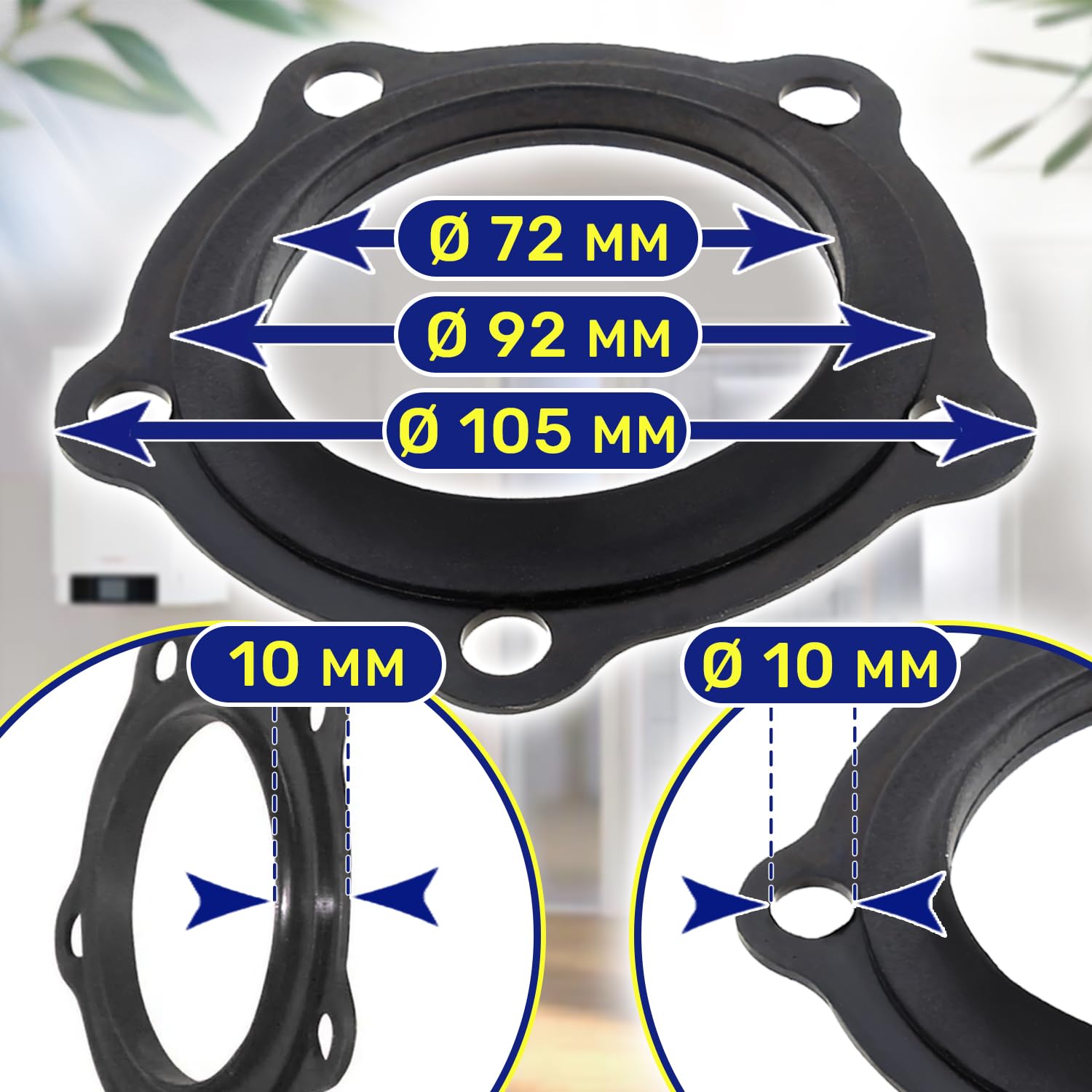 Flange Gasket for Water Heater diameter 105x72 mm with the Original Code C00030560 for Ariston for Whirlpool 290173 571312 924001 for MTS - Image 3