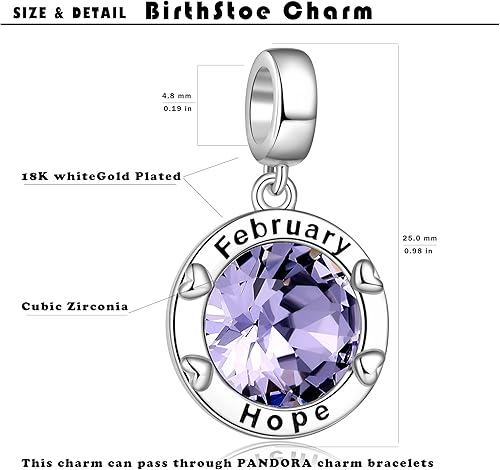 Miniatura 7 de Dijes de piedra natal para pulseras de feliz cumpleaños con forma de corazón para pulseras y collares, regalo de joyería de Navidad para mujeres