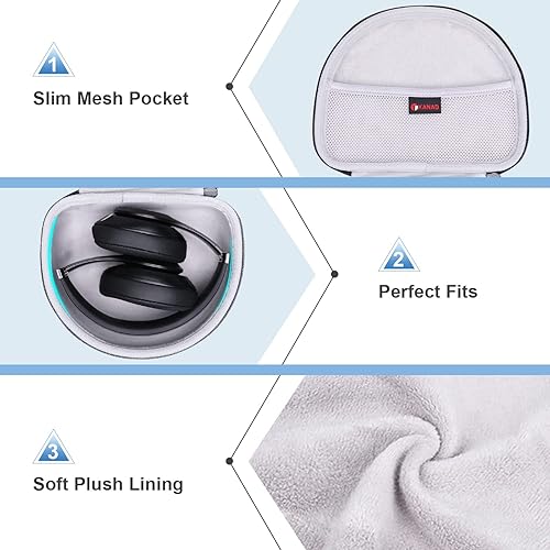 Miniatura 3 de XANAD Estuche de transporte para auriculares inalámbricos Beats Solo3Solo2Solo ProStudio3 con cancelación de ruido en la oreja - Bolsa de