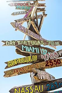 Key West Florida Wooden Directional Signs Photo Photograph Cool Wall Art Print Poster 24x36