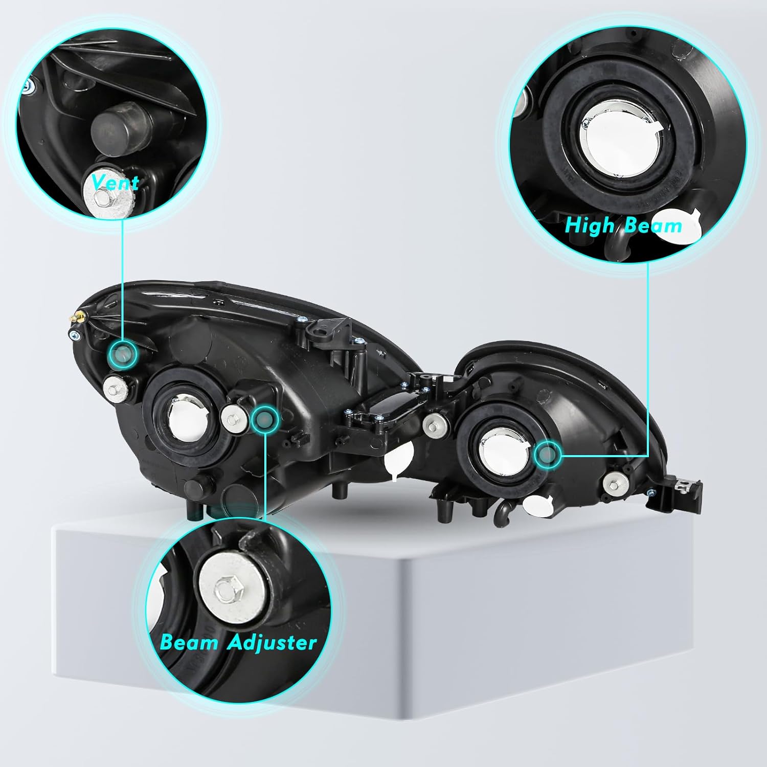 Headlight Assembly Fit for 1998-2005 Lexus GS300 GS430 GS400 Halogen Headlamp Driver & Passenger LH+RH Side, w/o Bulbs