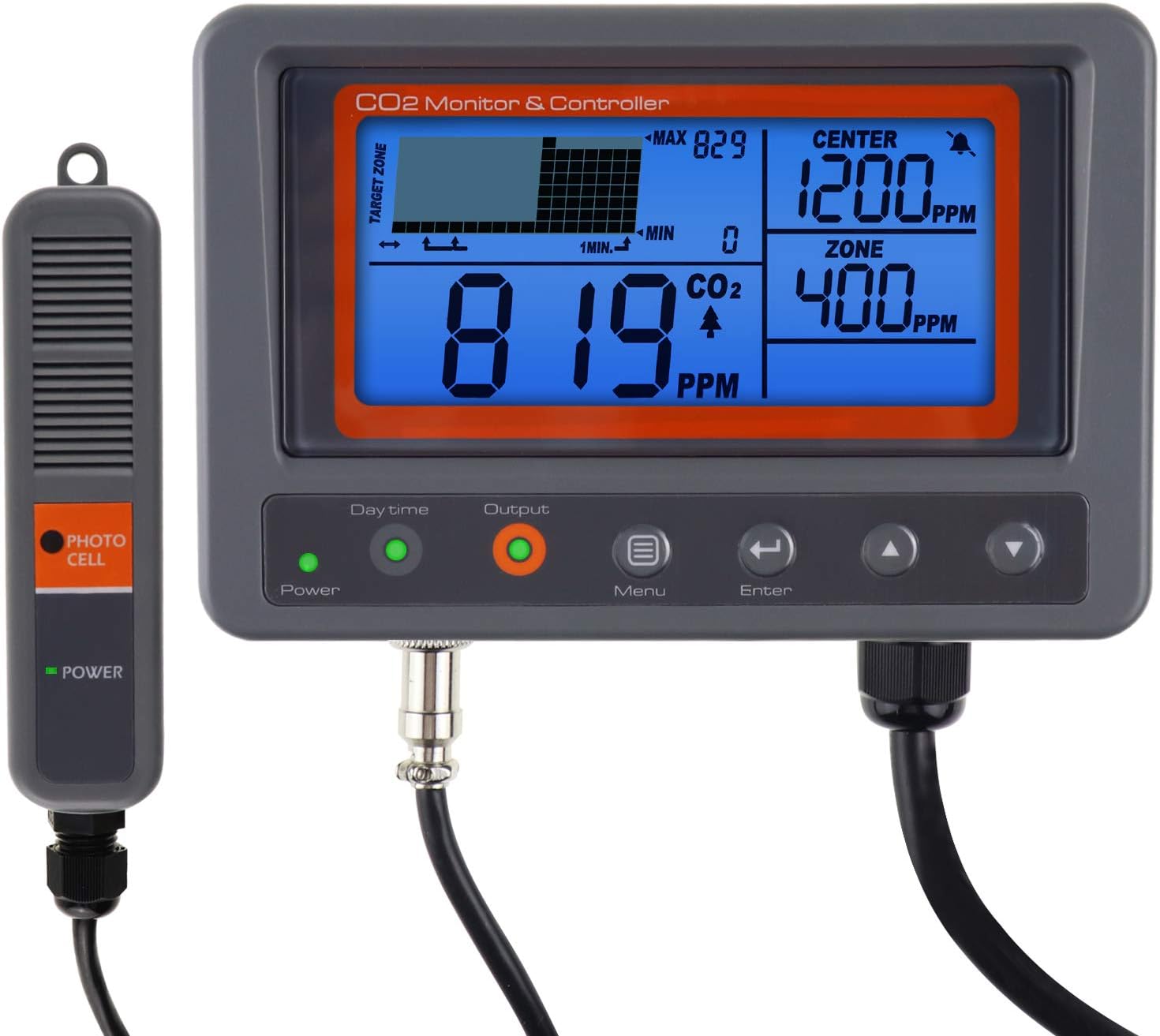 Co2 Controller Carbon Dioxide Meter Monitor Day And Night Relay Function, Ndir Sensor For Green House, Grow Rooms, Factory, Home, Office