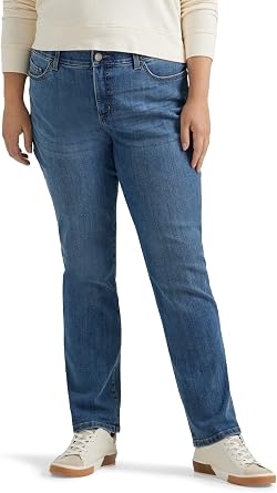 Lee Womens Plus Size Ultra Lux Comfort With Flex Motion Straight Leg Jeans