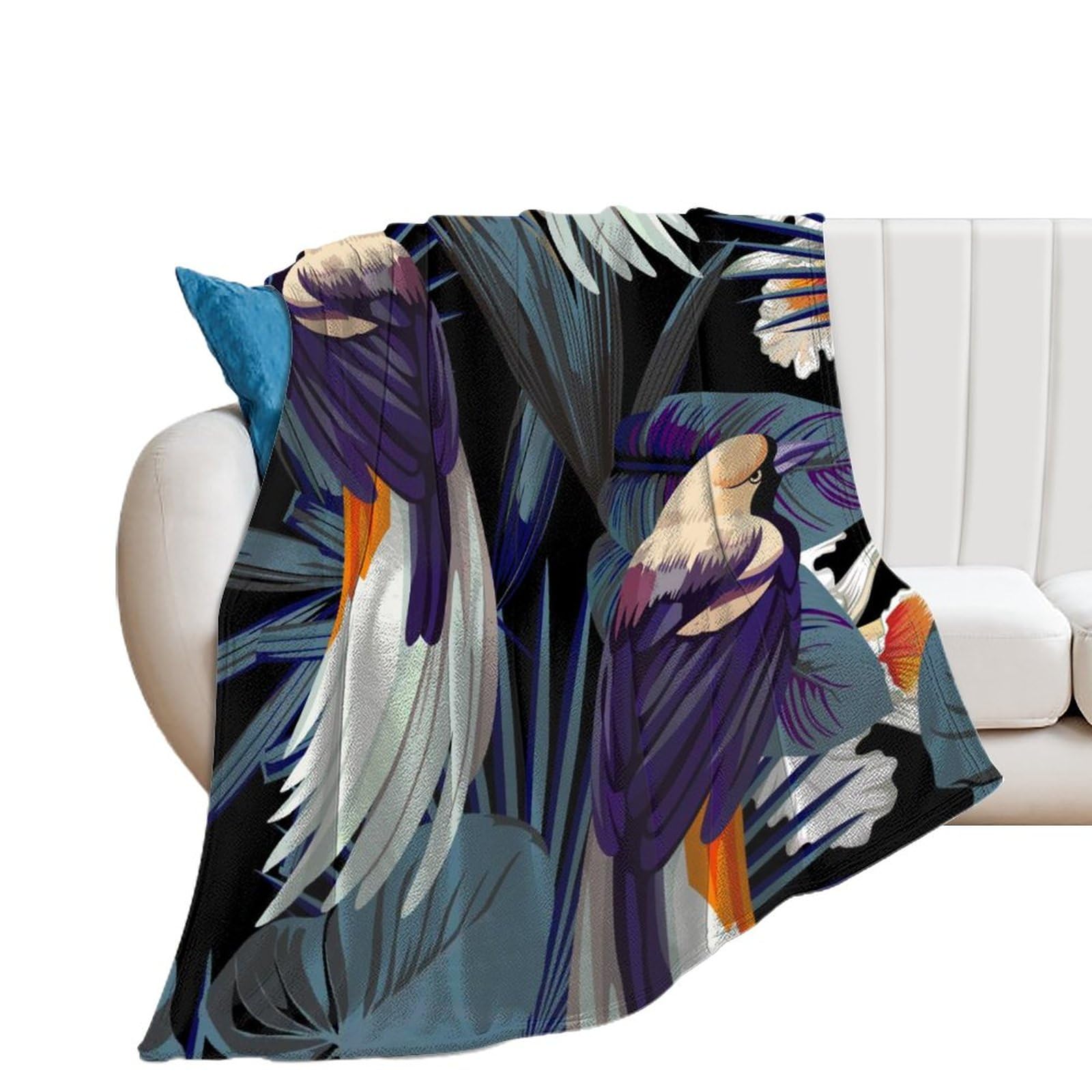 Couverture polaire oiseau contre le froid plaid flanelle doux de lit