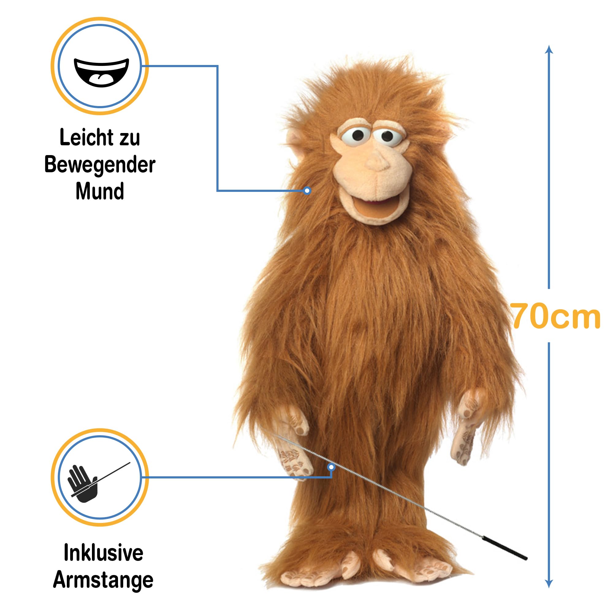 ''Silly Monkey With Arm Rod'', 28In Puppet, -Affordable Gift for your Little One! Item #DSPU-SP2004 by Silly Puppets