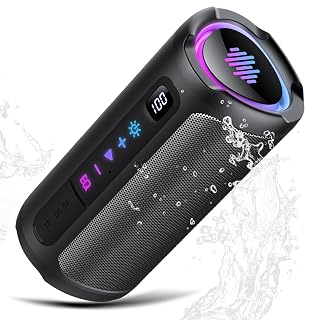 aowoka Enceinte Bluetooth Puissante sans Fil avec Lumière LED, Écran Numérique Haut-Parleur Portable 20W, Basses Améliorées, Autonomie 20H, Bluetooth 5.4, Étanche IPX7, pour Voyage/Sport/Fête - Les Beatles, Paul McCartney, John Lennon, RIngo Starr, George Harrison