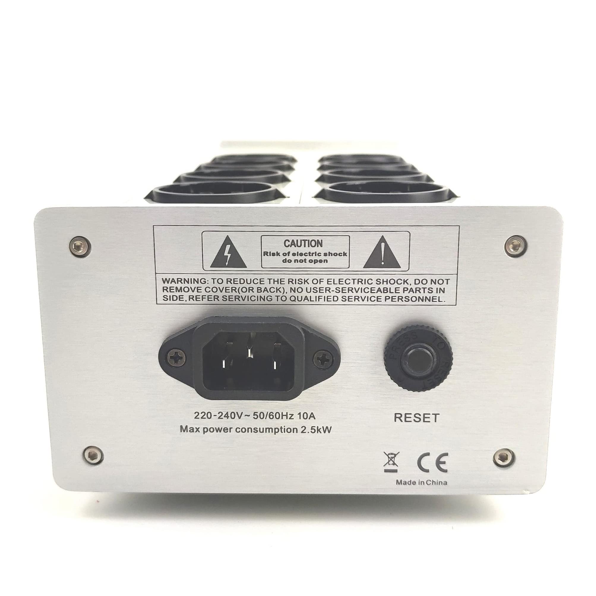 W-4000 del acondicionador del poder de la ca de WAudio, protector video audio de la sobretensión del purificador del poder del filtro del ruido con los zócalos del estándar europeos (Plata)