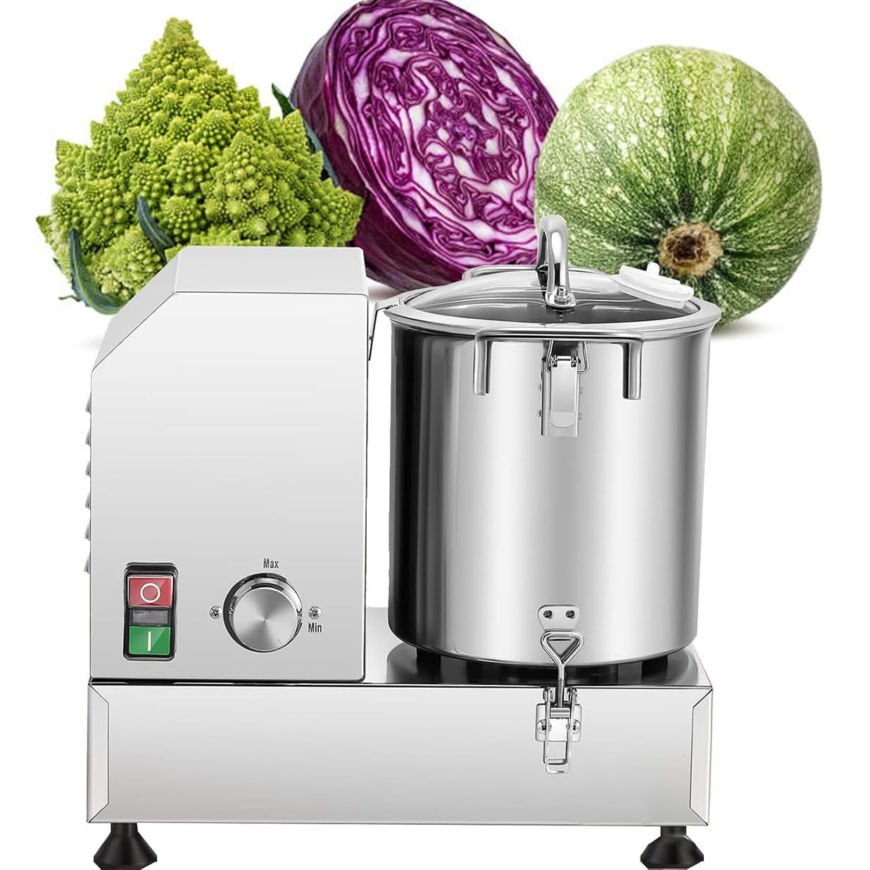 YYJYZH Commercial Meat Vegetable Food Processor, 1200W/1800W Electric Vegetable Blender Cutter, Stainless Steel Food Shredder Chopper (9l)