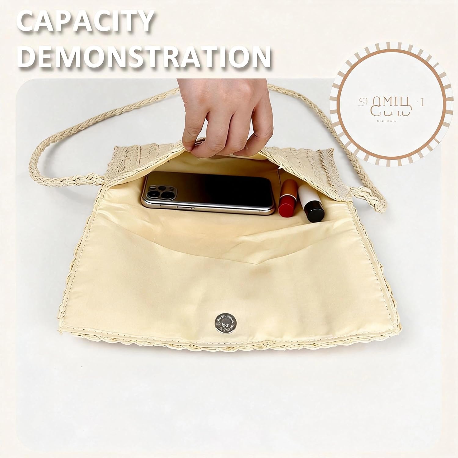 Bow Straw Crossbody Bag for Women, Leather Strap Woven Straw Beach Bag, Summer Vacation Handbag ，Clutch Purses for Women