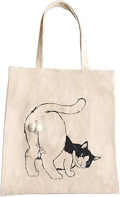 ALGET Women Tote Bag Cute Kitty Cat Balls Design, Handmade Handbag Canvas Shoulder Zipper Bags, with Inner Pocket