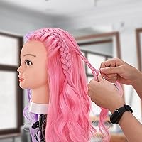 Vista 5 de Cabeza de Maniquí con 80% Cabello Real, TopDirect 26" Cabeza de Maniquí Cabello Humano Cabeza de Maniquí Estilismo Capilar Práctica de Peluquería