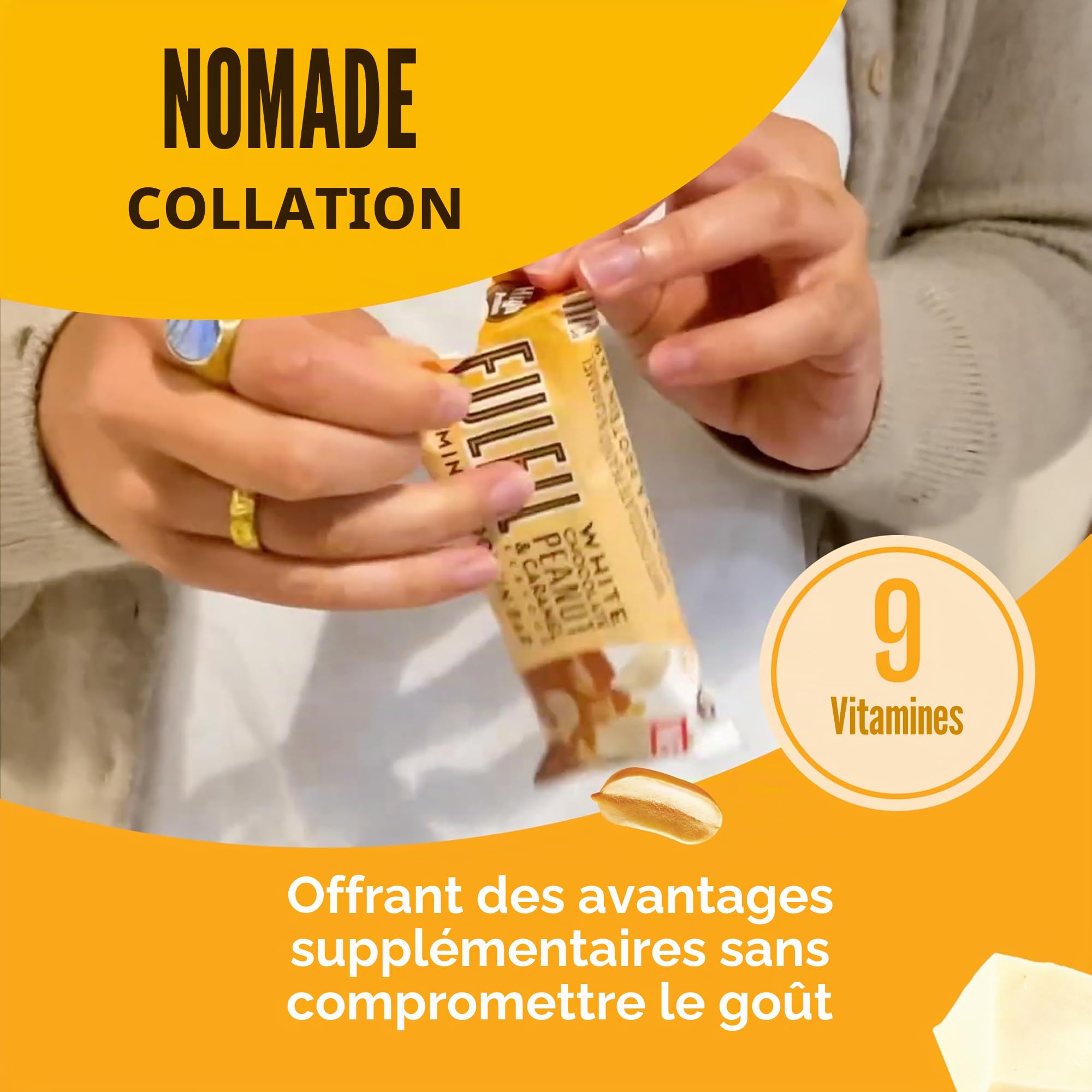 Fulfil Barre de vitamines et de protéines au chocolat blanc saveur cacahuète et caramel 55 g