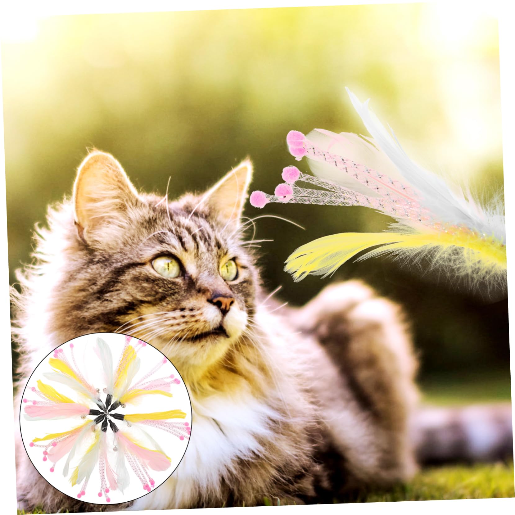 Mipcase 24stücke Teiliges Interaktives Katzen-spielzeugset Mit Und Glockenanhängern Langlebige Plüschspielzeuge Für Indoor-Katzen Stimulierung Von Jagdinstinkten Und Aktiver