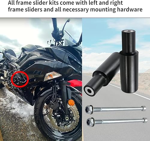 Miniatura 4 de Deslizadores de marco negro sin corte para Kawasaki Ninja 650 Z650 Z 650 KRT EX650 EX 2017 2018 2019 2020 2021 2022 2023 compatible con modelos ABS
