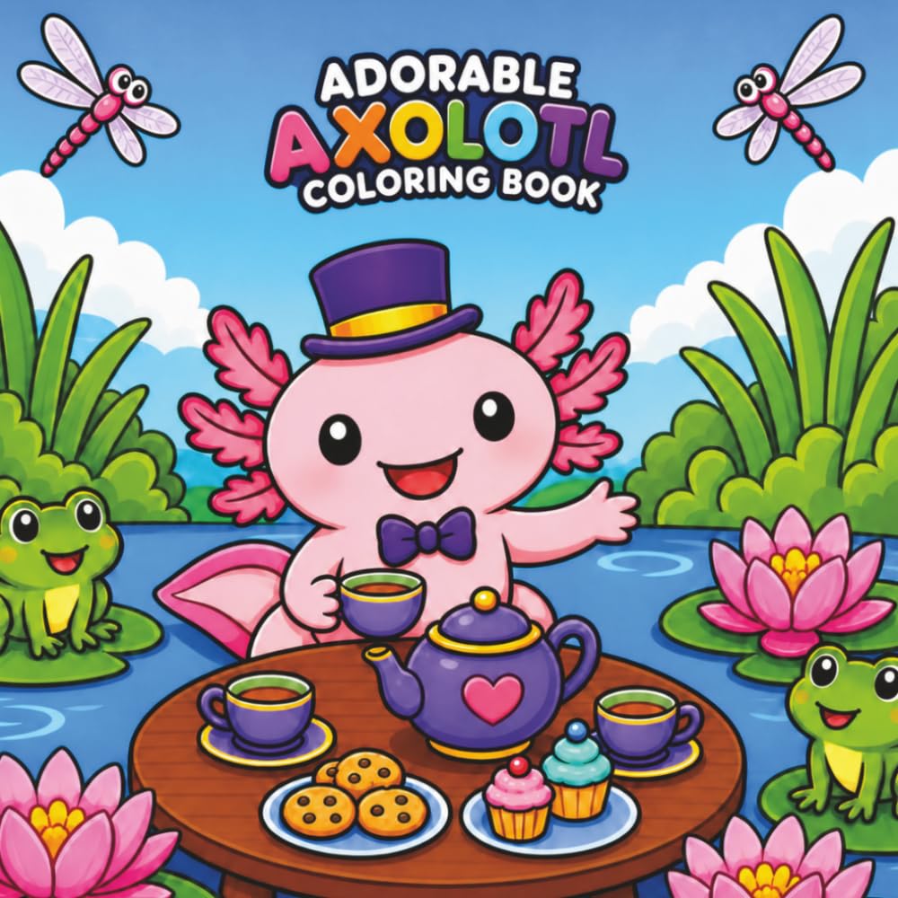 Adorable Axolotl: Coloring Book