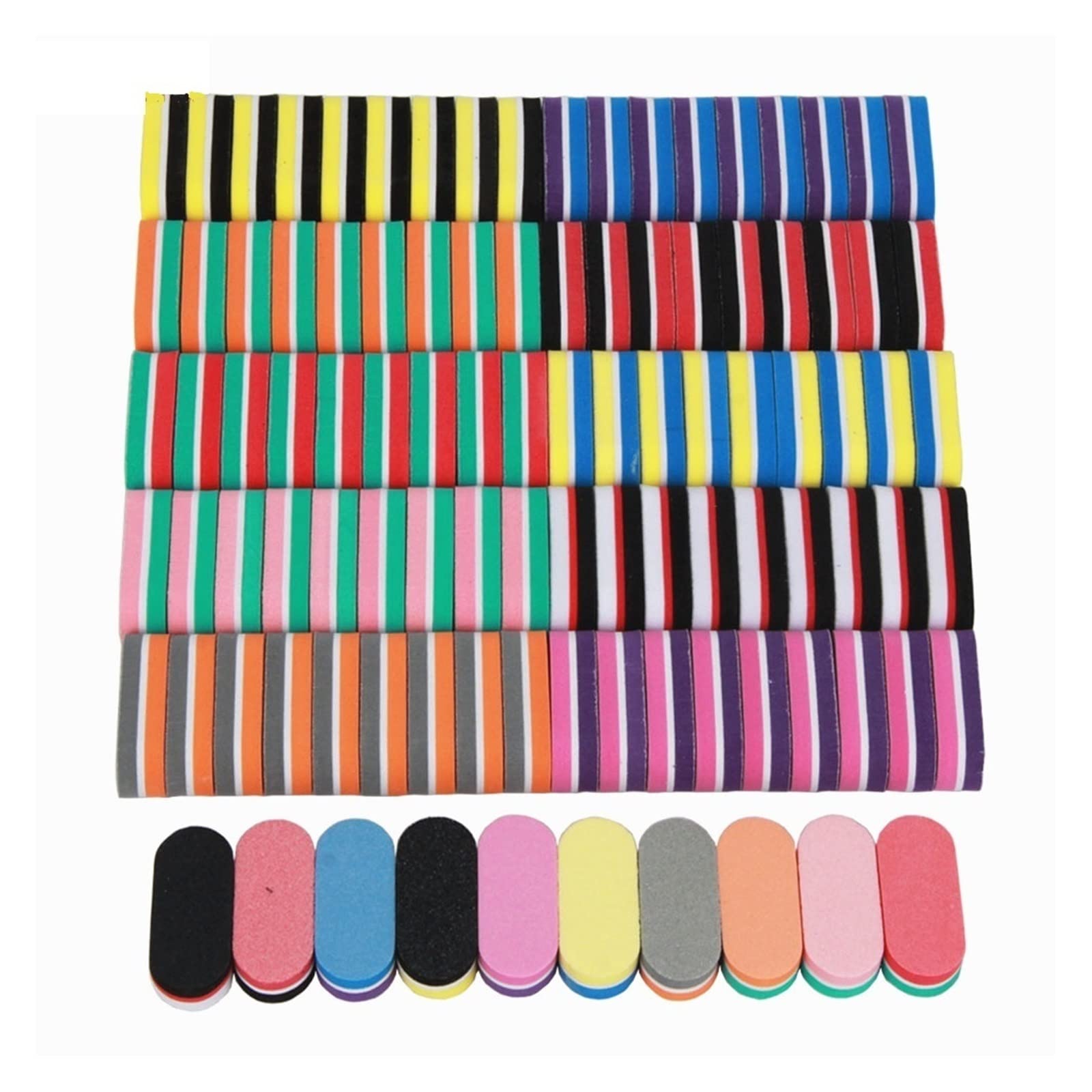 unghie lucidate, 10 Buffer for Nail Art Multicolori Stile 100 pezzi(4)