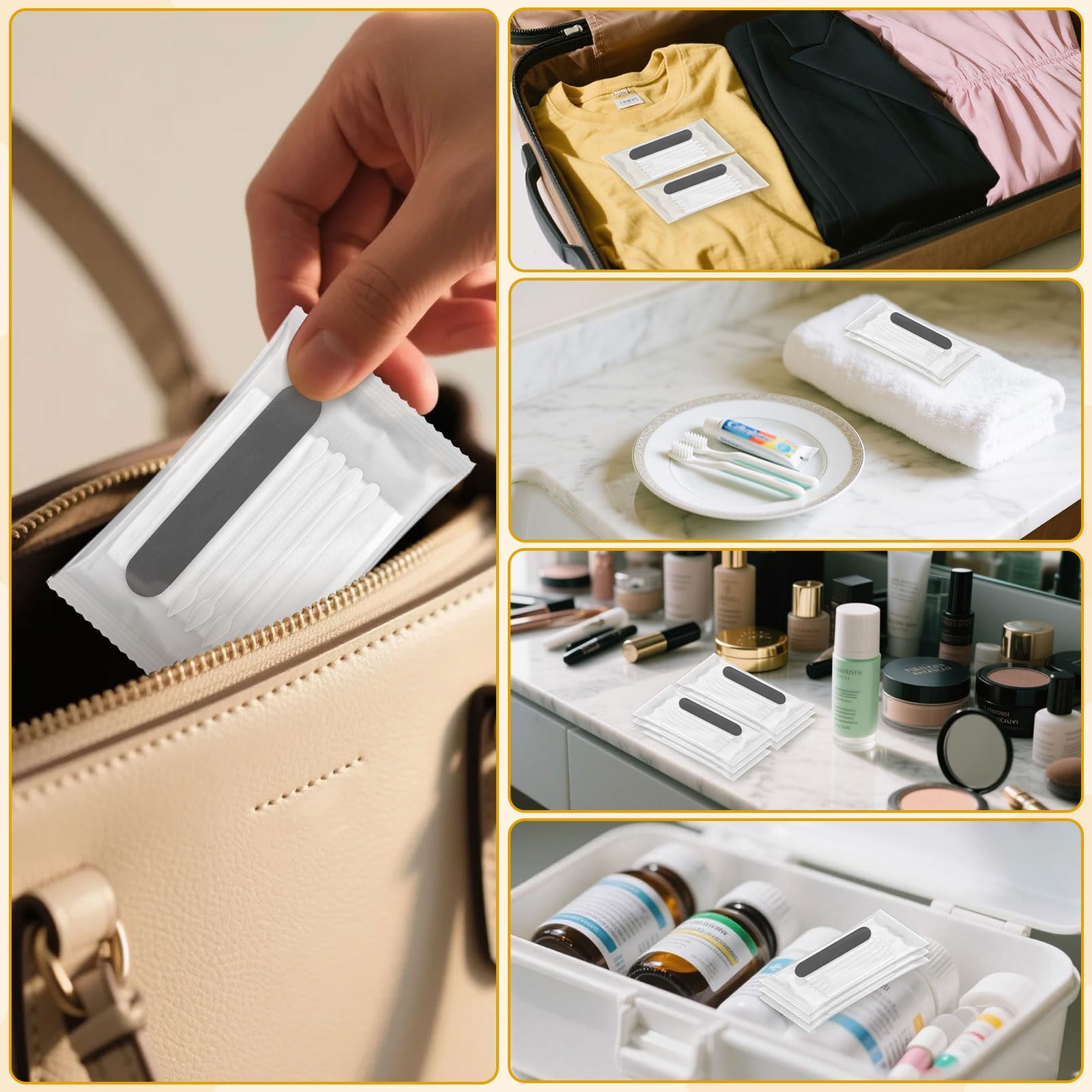 Kit di vanità per hotel, confezionato singolarmente, kit di pulizia da viaggio per hotel, usa e getta, dimensioni da viaggio, forniture per l'ospitalità alberghiera, kit per l'igiene per senzatetto in