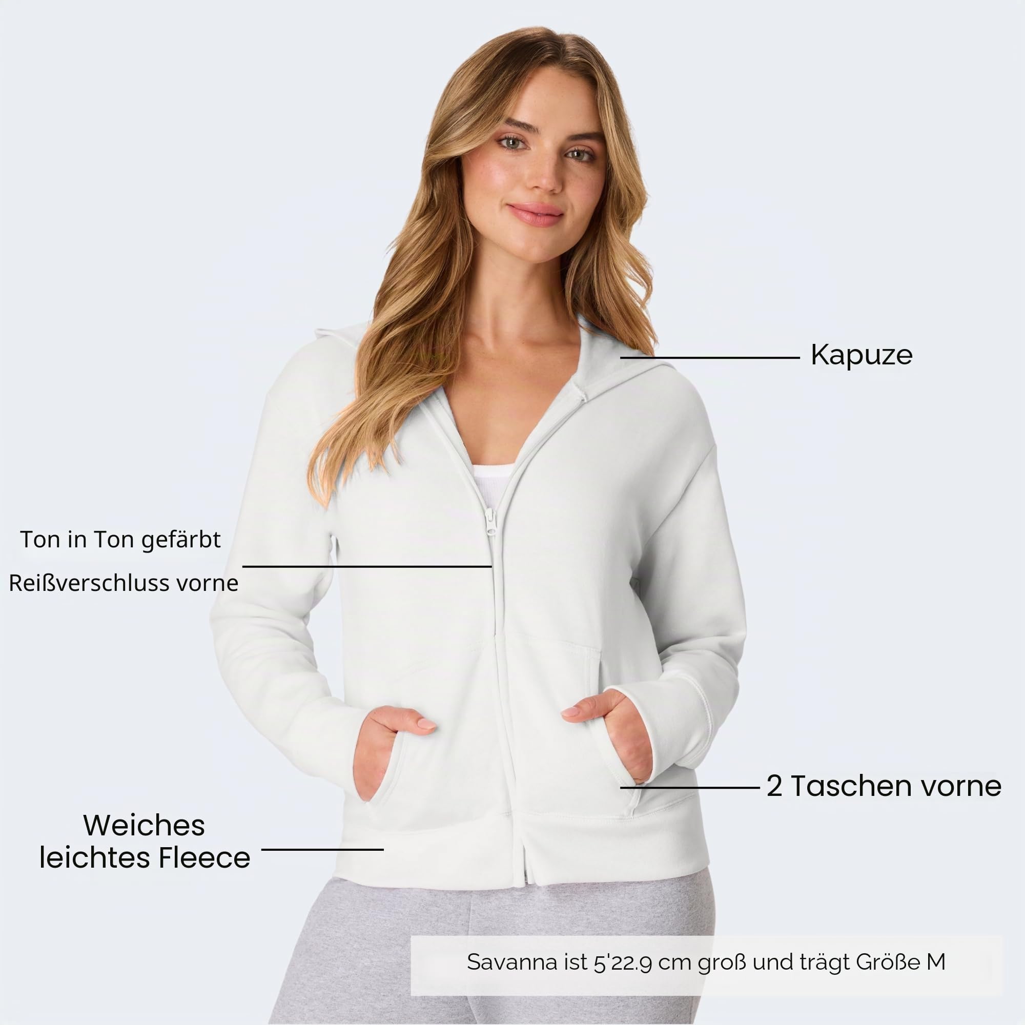 Hanes Damen Hoodie, EcoSmart Fleece Full-Zip Hoodie, Zip-up Hooded Sweatshirt for Women Jacke zum Aufwärmen oder Laufen (1er Pack)