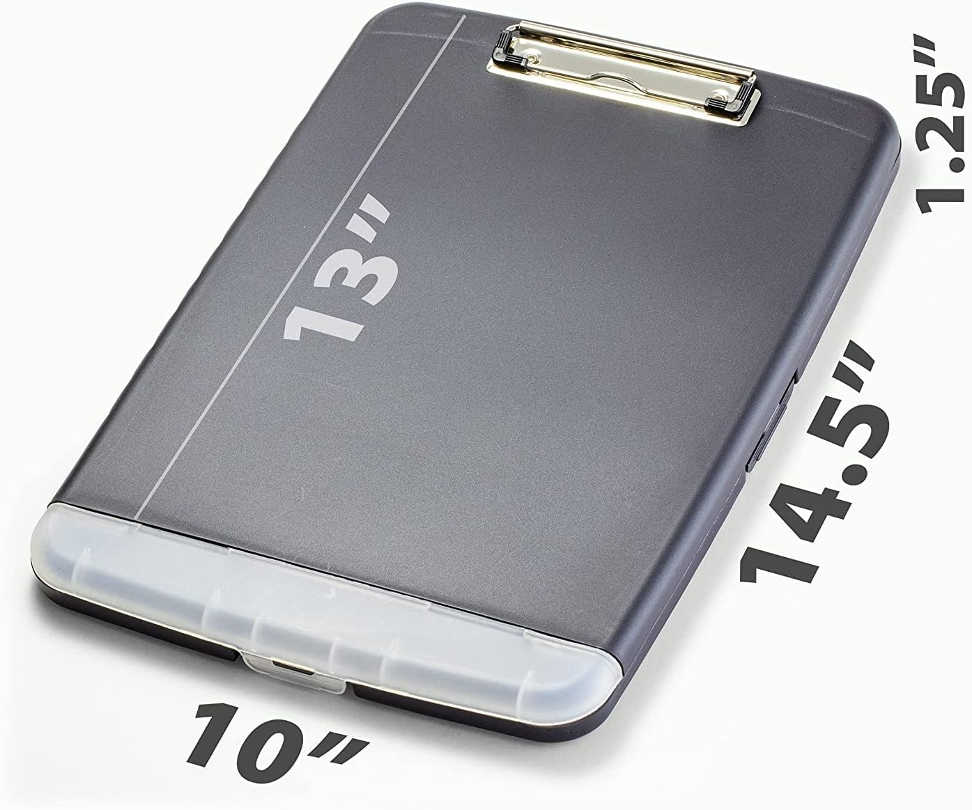 Officemate Slim Clipboard Storage Box, Charcoal (833030) (Pack of 6)