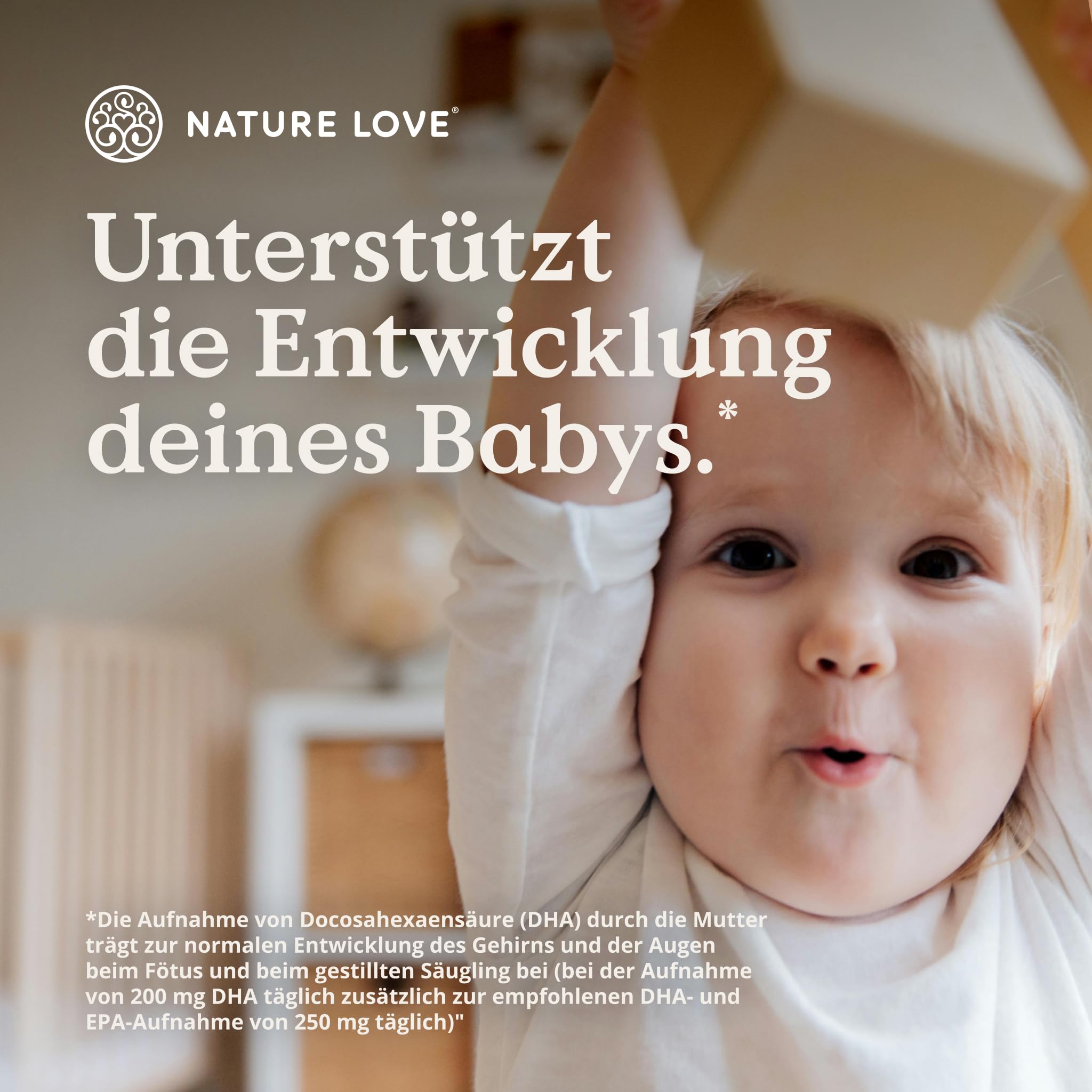 NATURE LOVE® Hey Mama Schwangerschaftsvitamine - von Kinderwunsch bis Stillzeit - 3 Monate Reichweite - Folsäure, Omega 3, Vitamine, Mineralstoffe - vegan - laborgeprüft & in Deutschland produziert