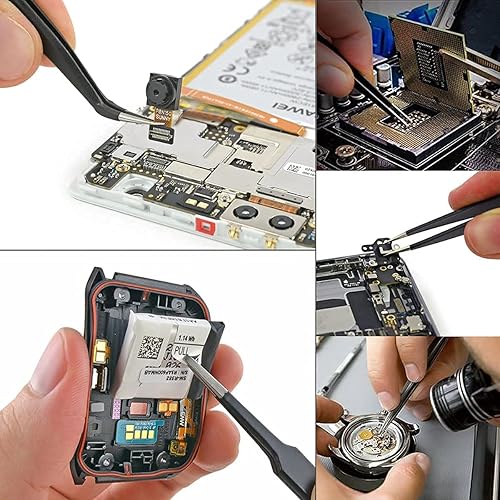 Miniatura 4 de Juego de 11 herramientas de moldes de resina de silicona, agujas para agitar, cuchara, herramientas de precisión, juego de pinzas electrónicas