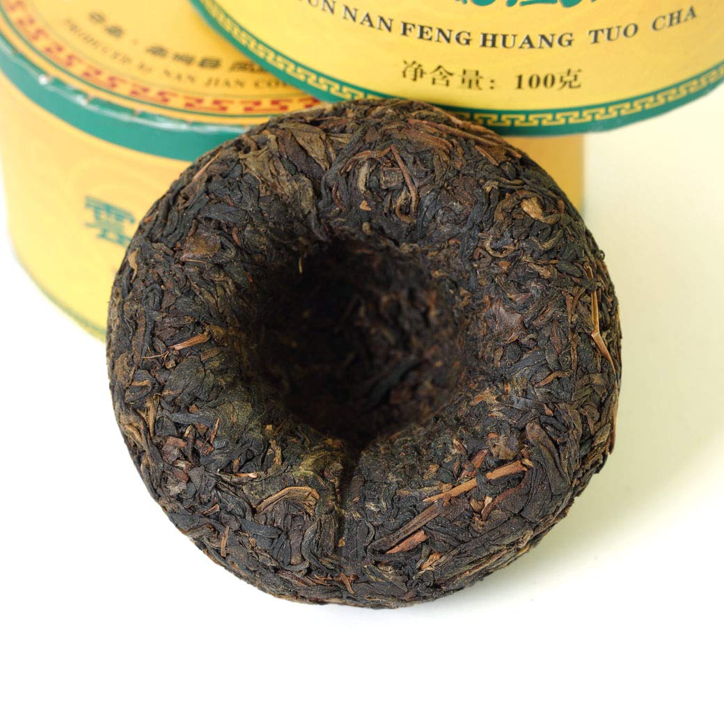 Puerh Tea -Raw Pu erh Tee Cake - 3Pcs 100g Total 10.5oz 2006 Year Aged Phoenix Tuocha Boxed - Chinese Yunnan Puer Pu'er Tea Pu-erh Tee